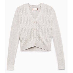 Aritizia Sunday Best March silk blend cardigan in light gray